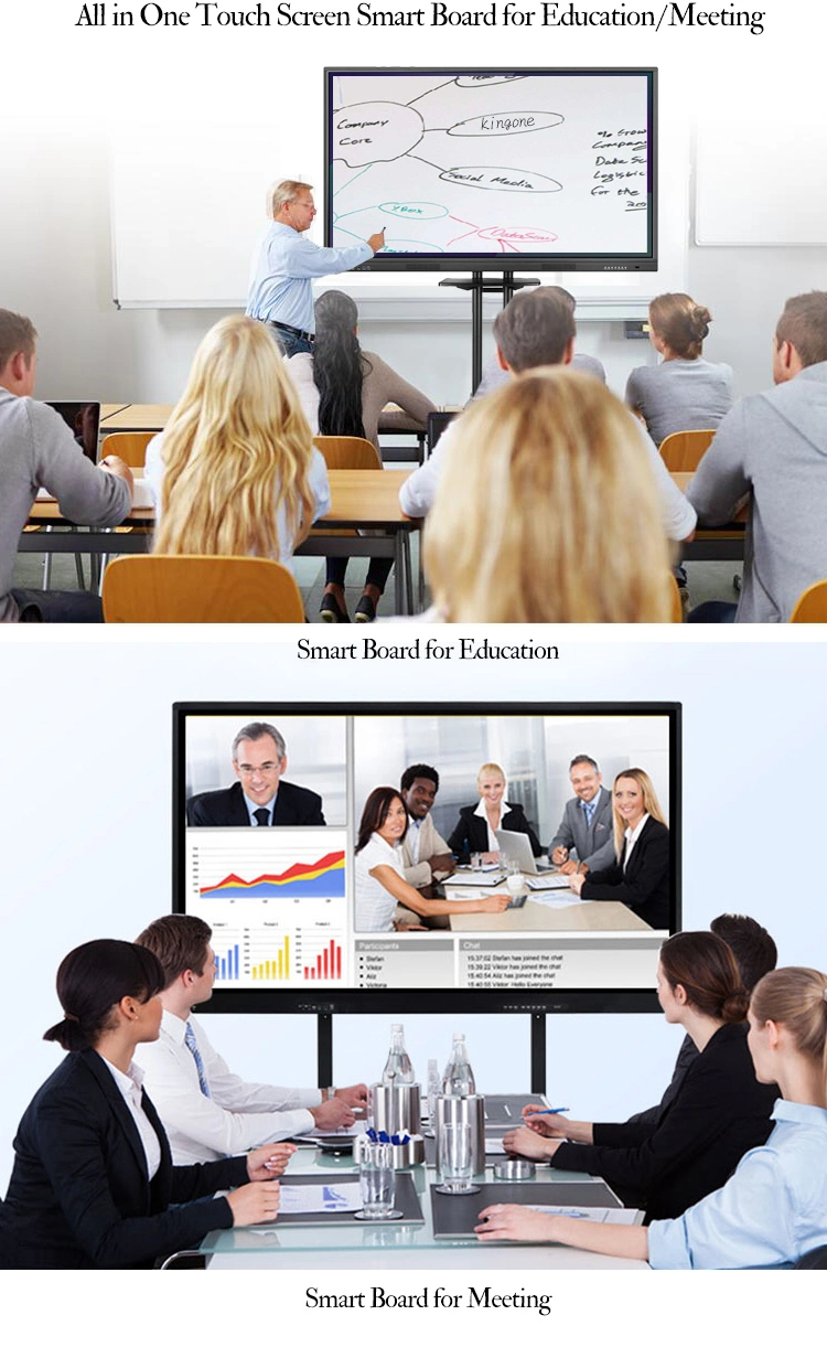 Hot Selling Interactive 4K Display Panel Board Divice Wireless Digital Smart Whiteboard