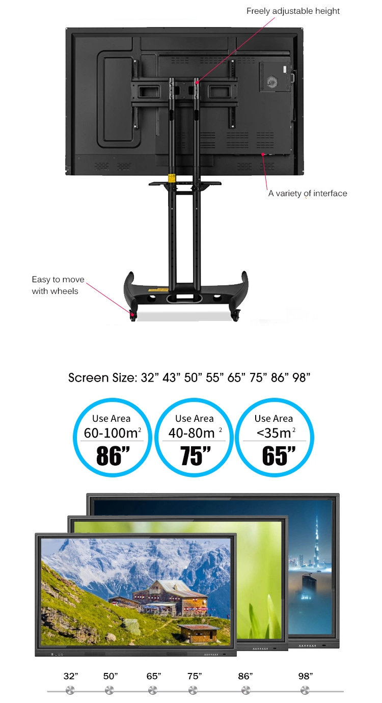 75 Inch Screen Smart Conference Interact Digit Board Infrared Interactive Whiteboard